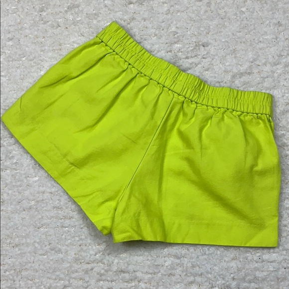 J Crew Factory Bright Green Yellow Cotton Shorts 2 - Picture 6 of 6